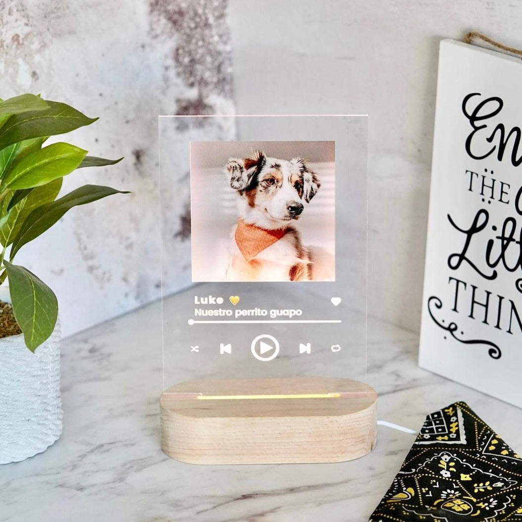 Plaque photo Spotify avec eclairage